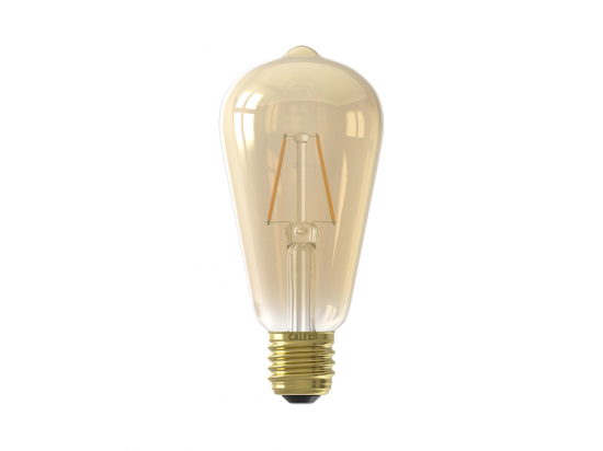 Calex LED volglas Filament Rustiek lamp 220-240V 2W 130lm E27 ST64, Goud 2100K, energielabel A+