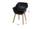 Sophie Teak Armchair Zwart - 2 stuks