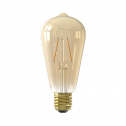 Calex LED volglas Filament Rustiek lamp 220-240V 2W 130lm E27 ST64, Goud 2100K, energielabel A+